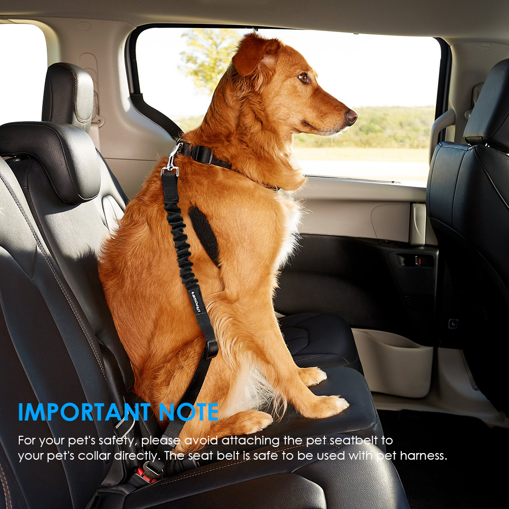 URPOWER Dog Seat Belts 2 Pack Pet Seat Belt for Vehicle Nylon & Elastic & Adjustable 