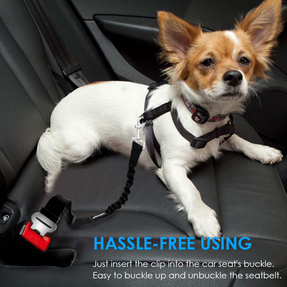 URPOWER Dog Seat Belts 2 Pack Pet Seat Belt for Vehicle Nylon & Elastic & Adjustable 