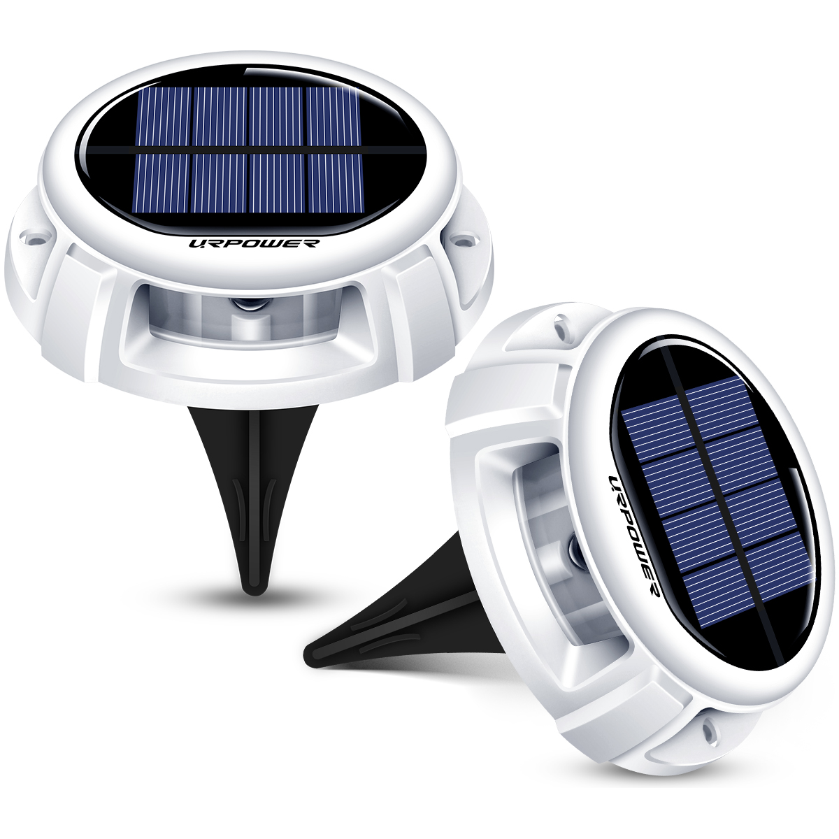 URPOWER Solar Ground Lights Outdoor Solar Garden Lights Disk Lights with 4 Lighting Modes Solar Pathway Lights