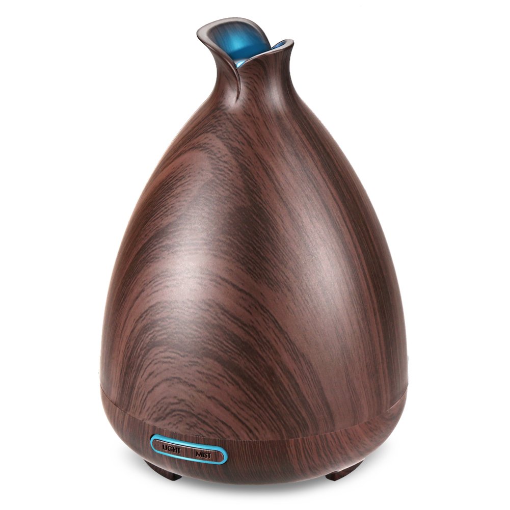 URPOWER Essential Oil Diffuser, 150ml Wood Grain Ultrasonic Aromatherapy Oil Diffuser with Adjustable Mist Mode Waterless Auto Shut-Off Humidifier and Diffusers for Essential Oils