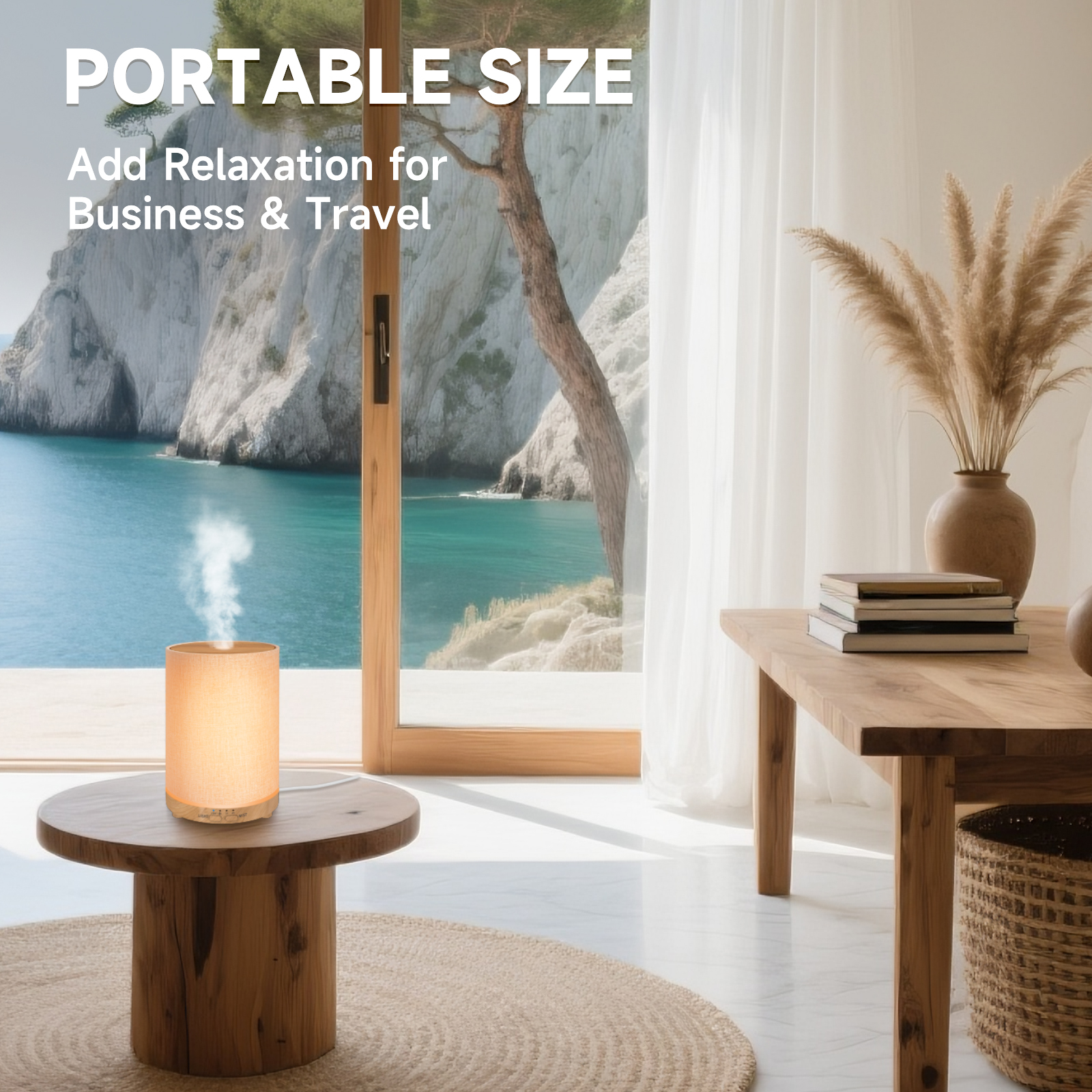 URPOWER 100ML Essential Oil Diffusers for Home with Linen Cover 7 Color Changing Lights, Timer & Auto-Off Scent Diffuser Oil Machine Humidifier Aromatherapy Air Diffusers for Bedroom, Office