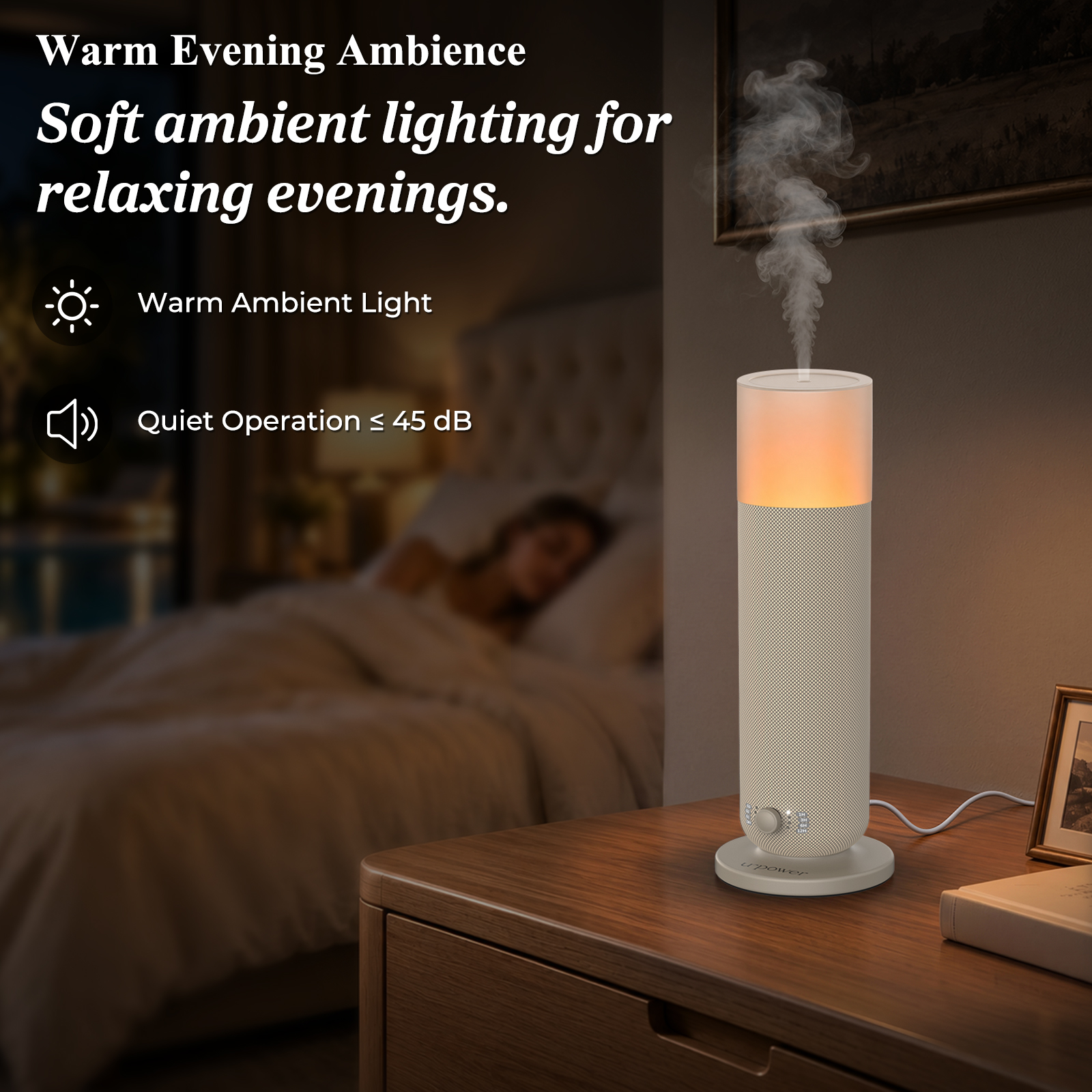 URPOWER Waterless Essential Oil Diffuser 120mL for Home, Hotel & Office